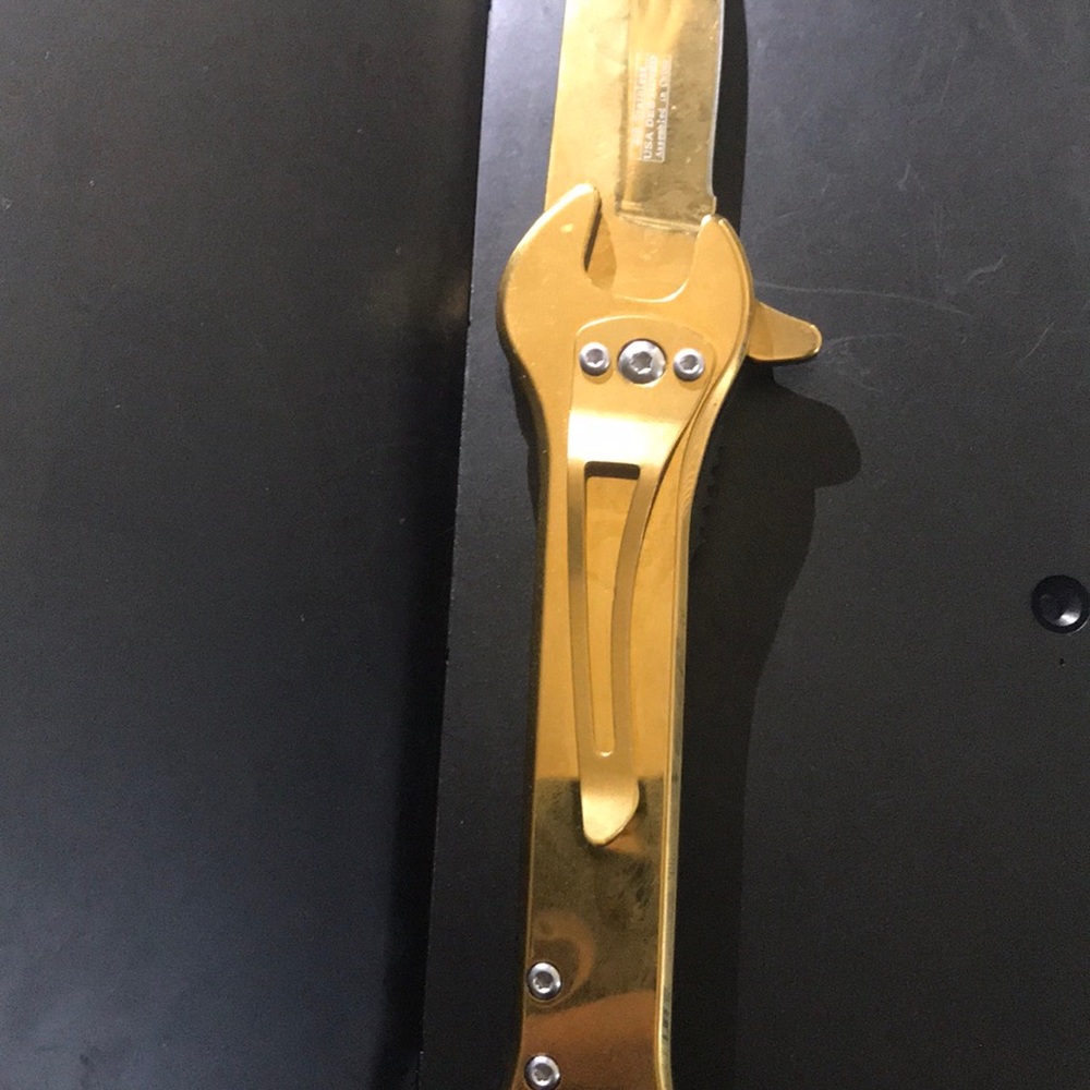 Golden Stiletto/wrench self defense knife